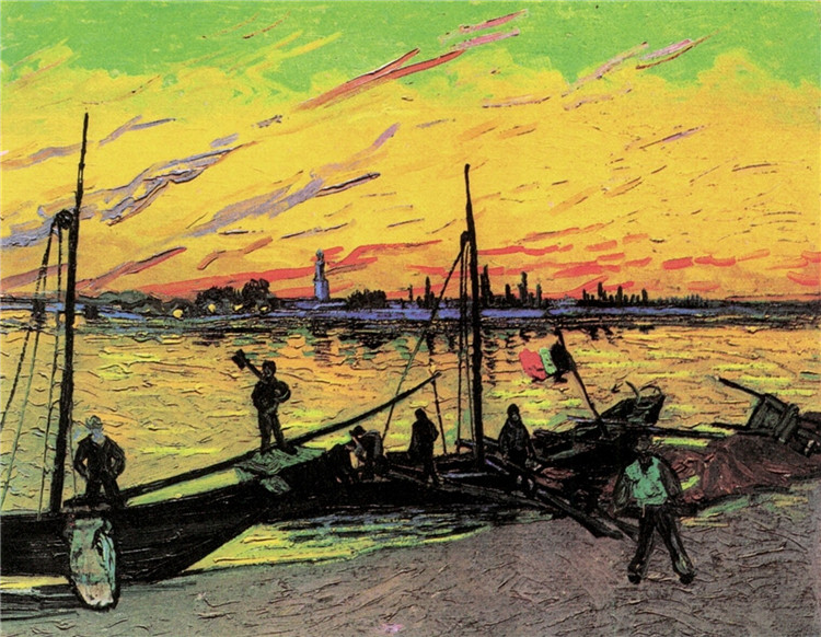 Coal Barges 1888 Van Gogh Oil Painting